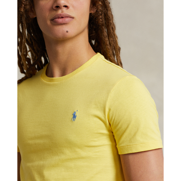 Custom Slim Fit Jersey Crewneck T-Shirt Polo Ralph Lauren en Oasis Yellow/C7580 6