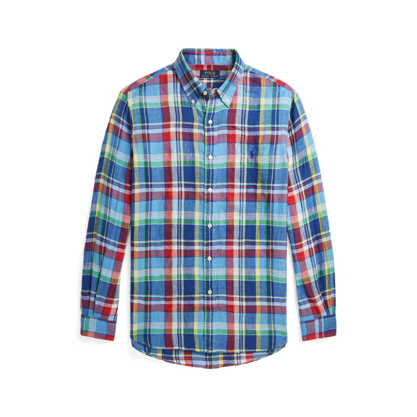 Classic Fit Plaid Linen Shirt Polo Ralph Lauren 1