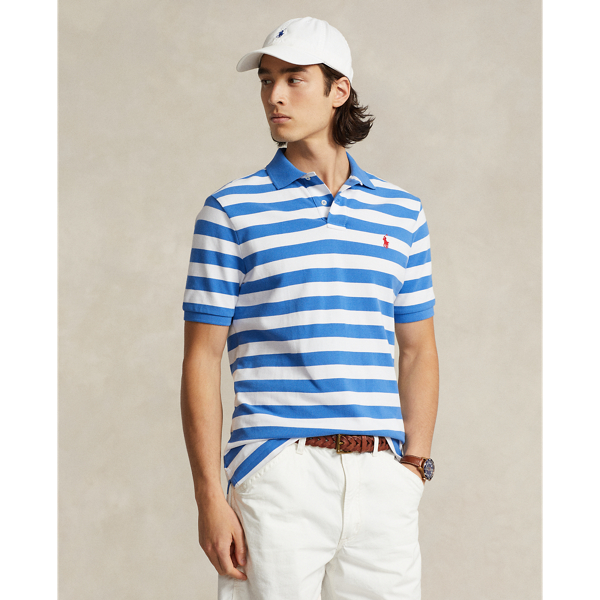Custom Slim Fit Striped Mesh Polo Shirt Ralph Lauren Australia