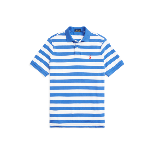 Custom Slim Fit Striped Mesh Polo Shirt