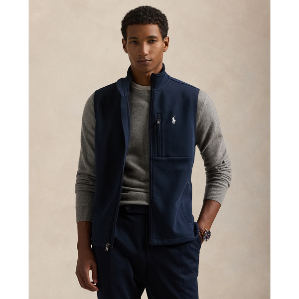 Aviator Navy Double-Knit Mockneck Gilet Polo Ralph Lauren 1