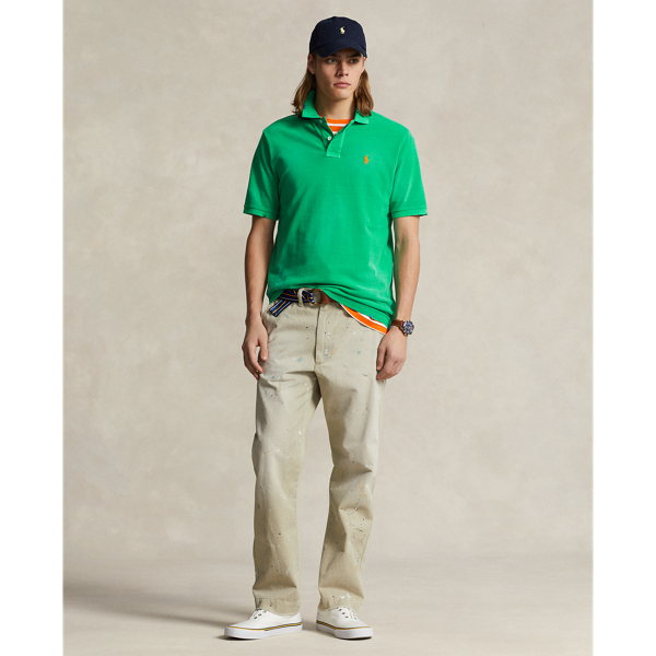 Grasshopper Green Classic Fit Garment-Dyed Mesh Polo Shirt Polo Ralph Lauren 4