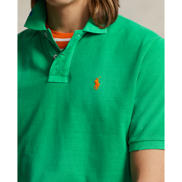 Grasshopper Green Classic Fit Garment-Dyed Mesh Polo Shirt Polo Ralph Lauren 6