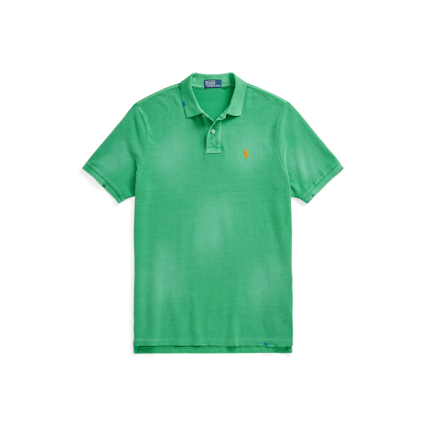 Grasshopper Green Classic Fit Garment-Dyed Mesh Polo Shirt Polo Ralph Lauren 2