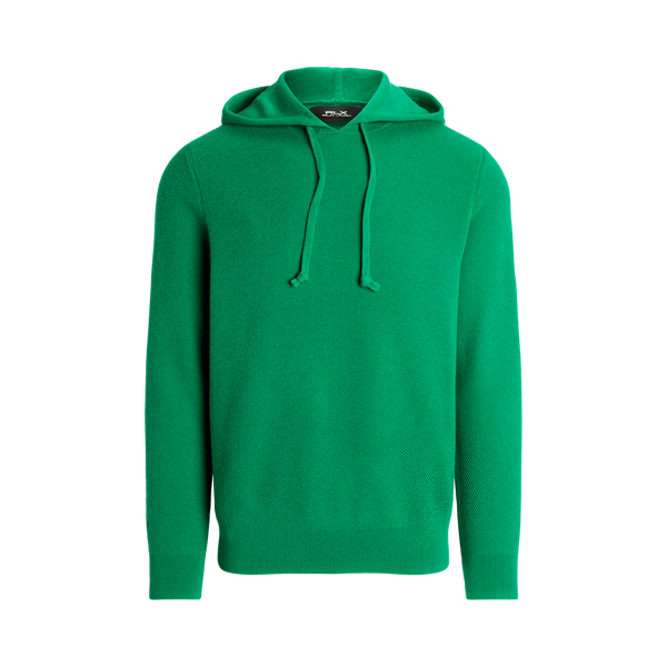 Pull &agrave; capuche en piqu&eacute; et cachemire RLX en 1