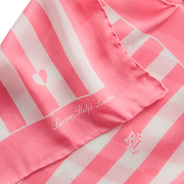 Mascarpone Cream Julia Logo Striped Square Scarf Lauren 3