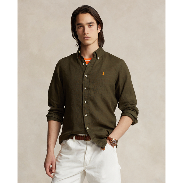 Ralph lauren linen shirt slim fit hotsell