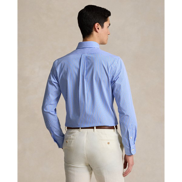 Custom Fit Striped Stretch Poplin Shirt