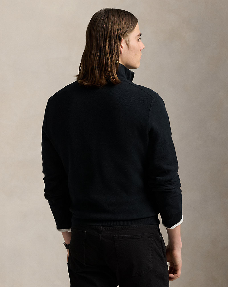 Mesh-Knit Cotton Quarter-Zip Sweater | Ralph Lauren Mesh-Knit Cotton Quarter-Zip Sweater | Ralph Lauren