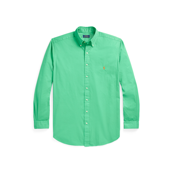 Garment-dyed keperstof overhemd Big & Tall in 1