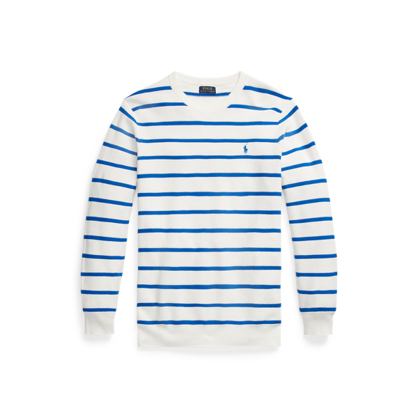 Pull rayé en coton piqué Big & Tall en 1