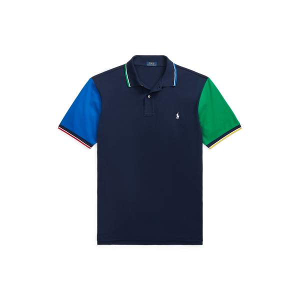 Mesh Polo-shirt met kleurblokken Big & Tall in 1