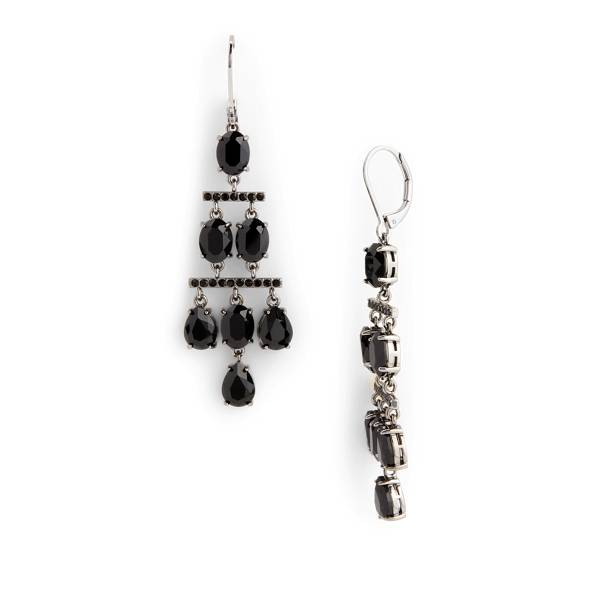 Stone Silver-Tone Stone Chandelier Earrings Lauren 2