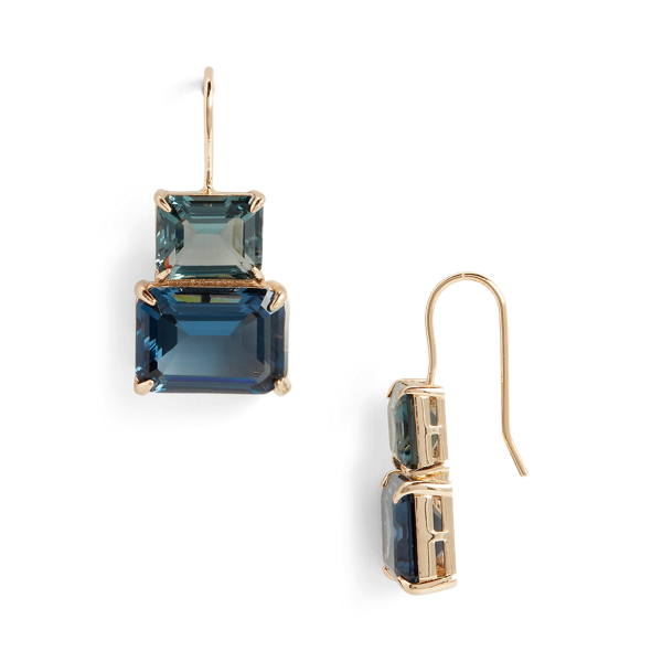 Gold Gold-Tone Stone Drop Earrings Lauren 2