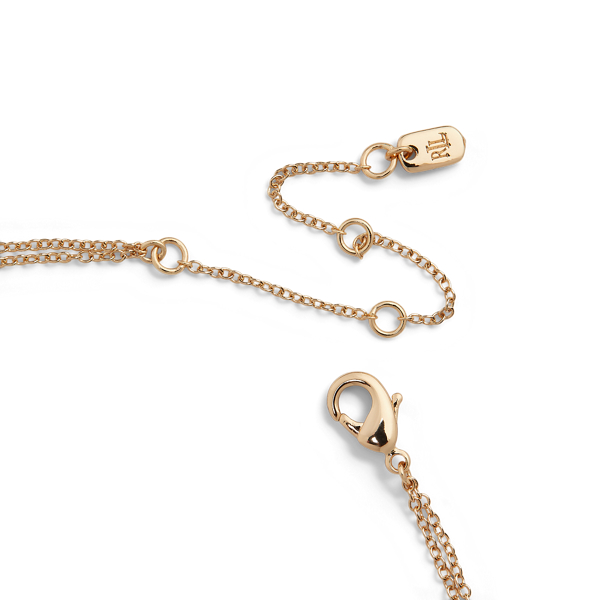 Gold/Blue Layered Gold-Tone Stone Pendant Necklace Lauren 2