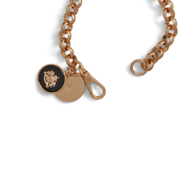 Gold Gold-Tone Plaid & Crest Charm Bracelet Lauren 2