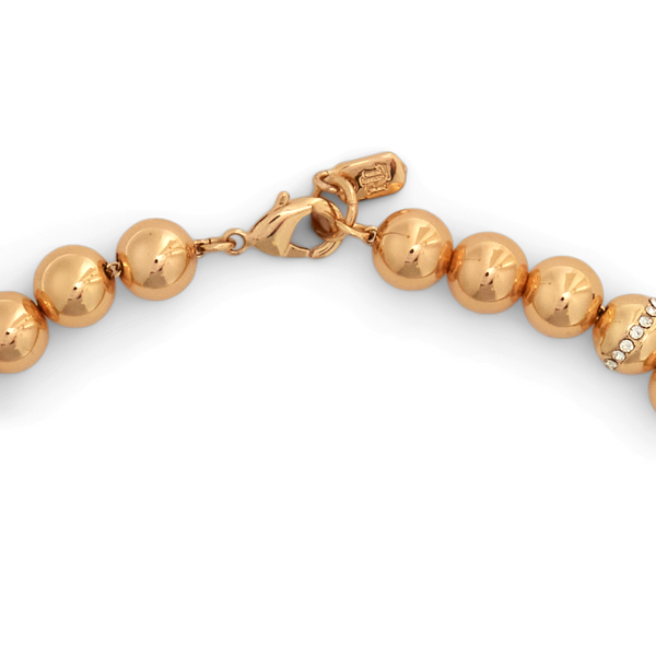 Gold Gold-Tone Pav&eacute; Beaded Collar Necklace Lauren 2