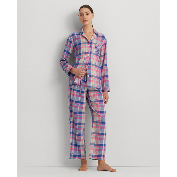 Multi Plaid Cotton-Blend Jersey Sleep Set Lauren 1