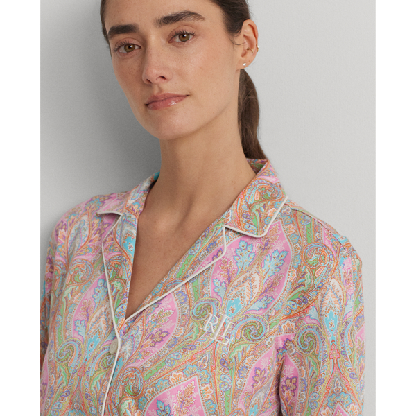 Multi Paisley Paisley Cotton-Blend Sateen Sleep Set Lauren 6