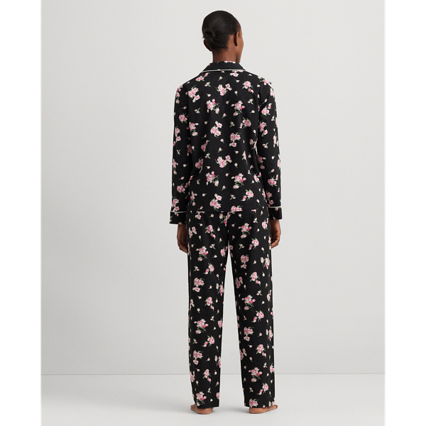 Black Ground Floral Floral Poplin Sleep Set Lauren 5