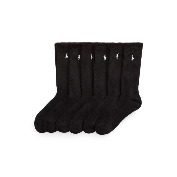 Black Cotton-Blend Crew Sock 6-Pack Polo Ralph Lauren 1