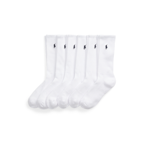 White Cotton-Blend Crew Sock 6-Pack Polo Ralph Lauren 1