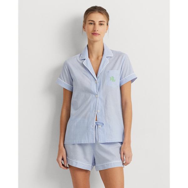 Blue Stripe Striped Lawn Boxer Sleep Set Lauren 4
