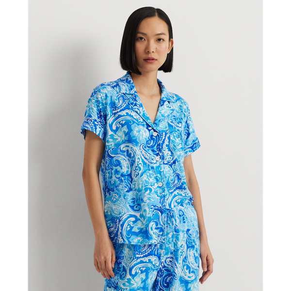 Blue Paisley Paisley Jersey Capri Sleep Set Lauren Petite 4
