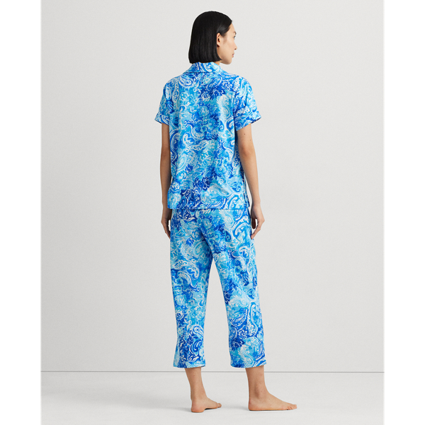 Blue Paisley Paisley Jersey Capri Sleep Set Lauren Petite 5