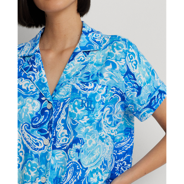 Blue Paisley Paisley Jersey Capri Sleep Set Lauren Petite 6