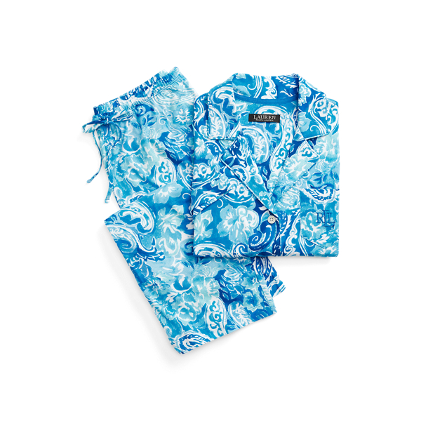 Blue Paisley Paisley Jersey Capri Sleep Set Lauren Petite 2