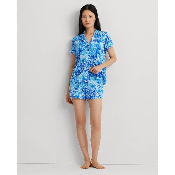 Blue Paisley Paisley Jersey Boxer Sleep Set Lauren 4