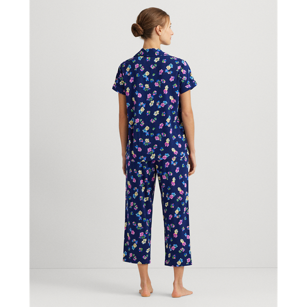 Navy Print Floral Jersey Capri Sleep Set Lauren 5