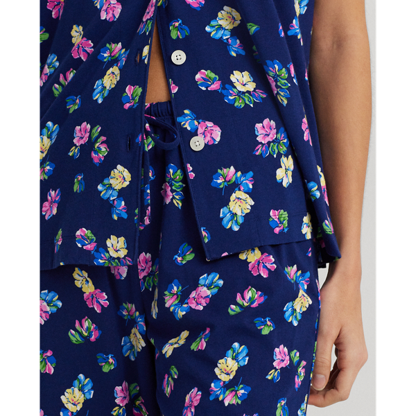 Navy Print Floral Jersey Capri Sleep Set Lauren 7