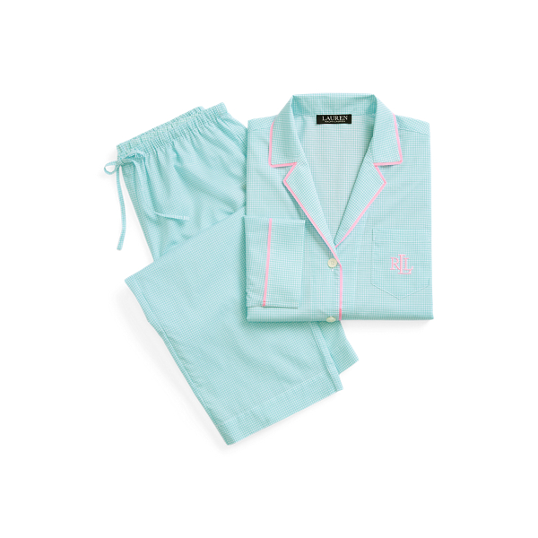 Gingham Lawn Capri Sleep Set