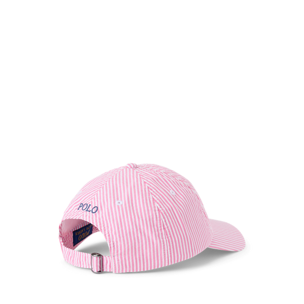 Pink Seersucker Cotton Seersucker Ball Cap Polo Ralph Lauren 2