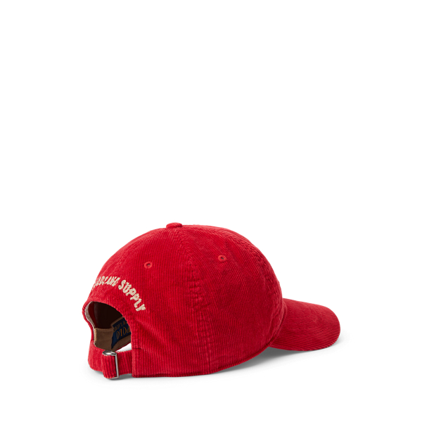 Red Embroidered Corduroy Ball Cap Polo Ralph Lauren 2
