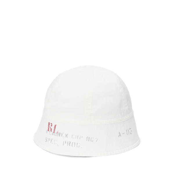 Deckwash White Twill Graphic Bucket Hat Polo Ralph Lauren 1