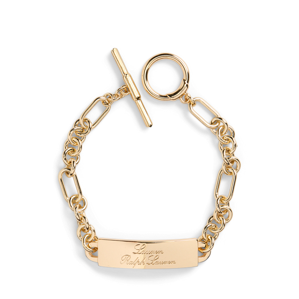 Gold Gold-Tone Logo Flex Bracelet Lauren 2