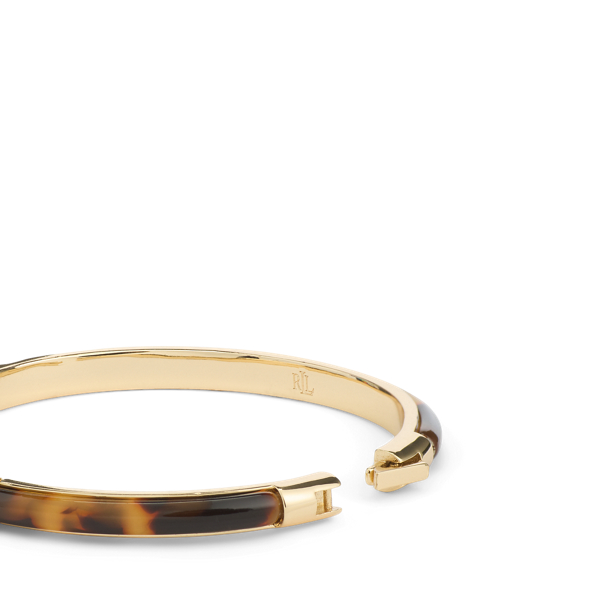 Gold Gold-Tone & Tortoiseshell Hinge Bangle Lauren 2