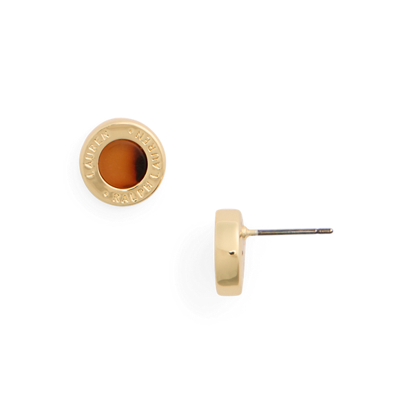 Gold Gold-Tone & Tortoiseshell Logo Studs Lauren 2