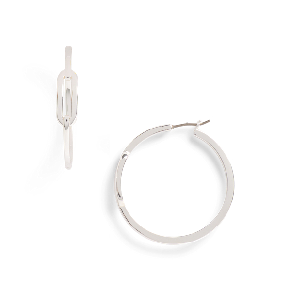 Silver Silver-Tone Hoop Earrings Lauren 2