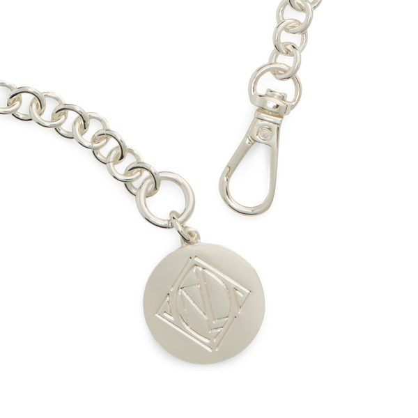 Gold/Silver Two-Tone Logo Pendant Necklace Lauren 2