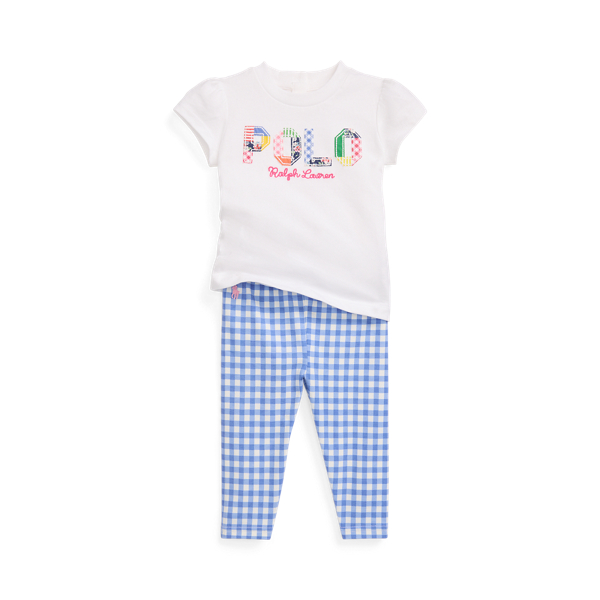 Logo Jersey Tee & Gingham Legging Set