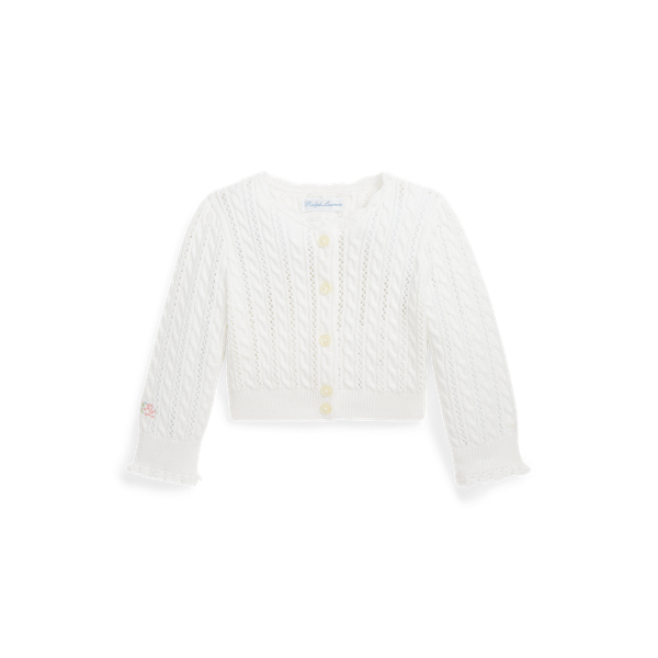 Pointelle-Knit Cotton Cardigan