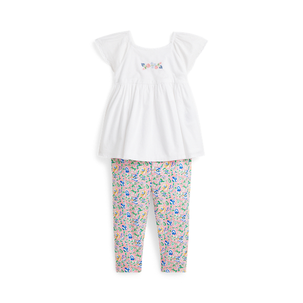 Floral Batiste Top & Jersey Legging Set