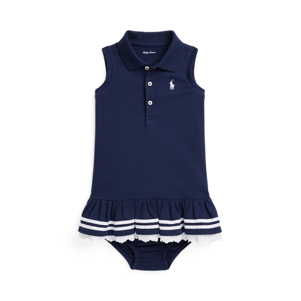 Striped Mesh Polo Dress and Bloomer