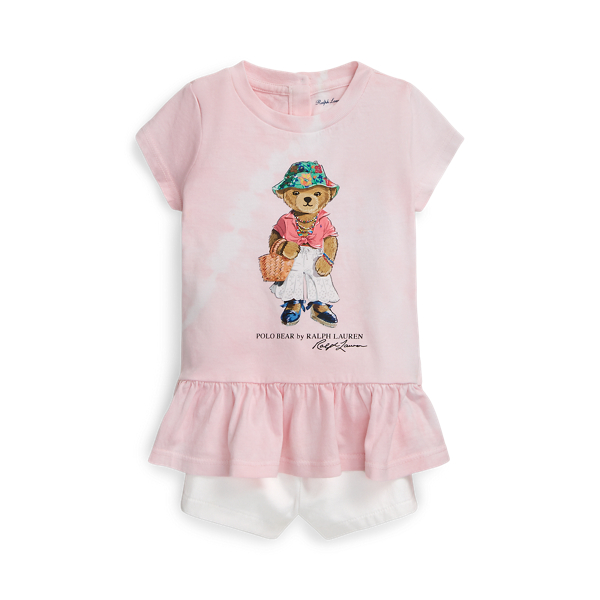 Tie-Dye Polo Bear Tee & Chino Short Set