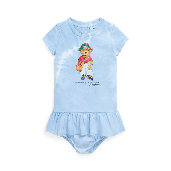 Tie-Dye Polo Bear Cotton Dress & Bloomer