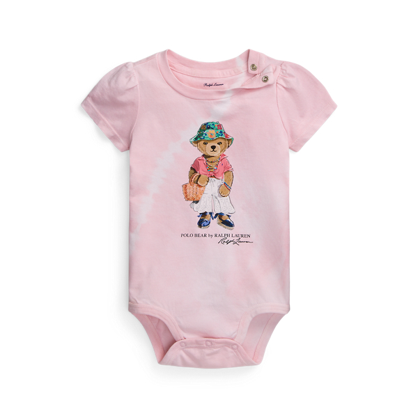 Tie Dye Polo Bear Cotton Jersey Bodysuit for Baby Girl Ralph Lauren UK